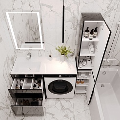Style Line Мебель для ванной Даймонд 120 L Glass Люкс Plus черная – фотография-18
